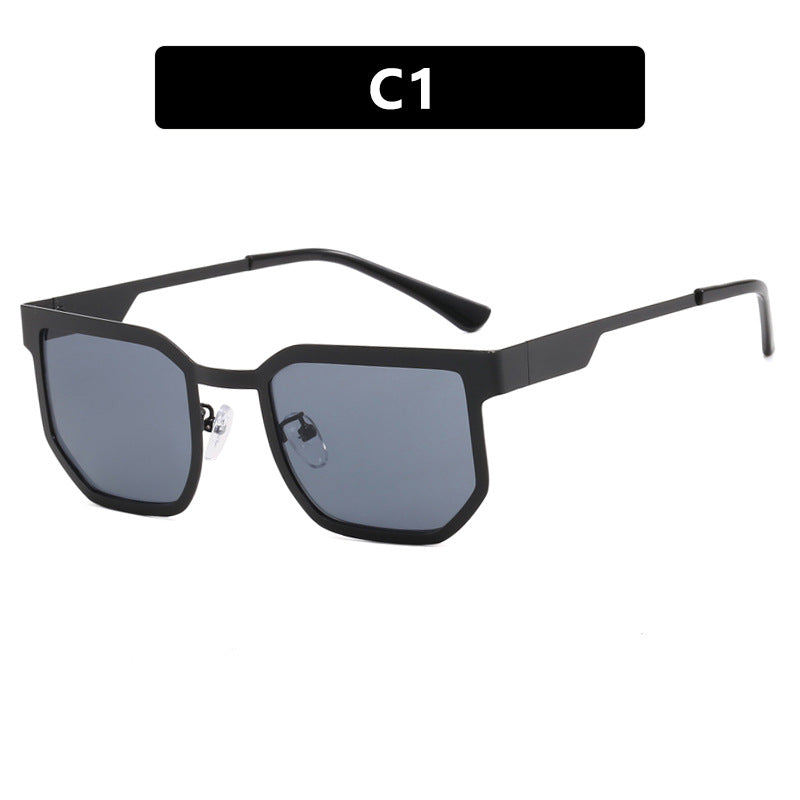 Ladies modern sunglasses in trendy rectangular design with narrow metal frame Stornfield
