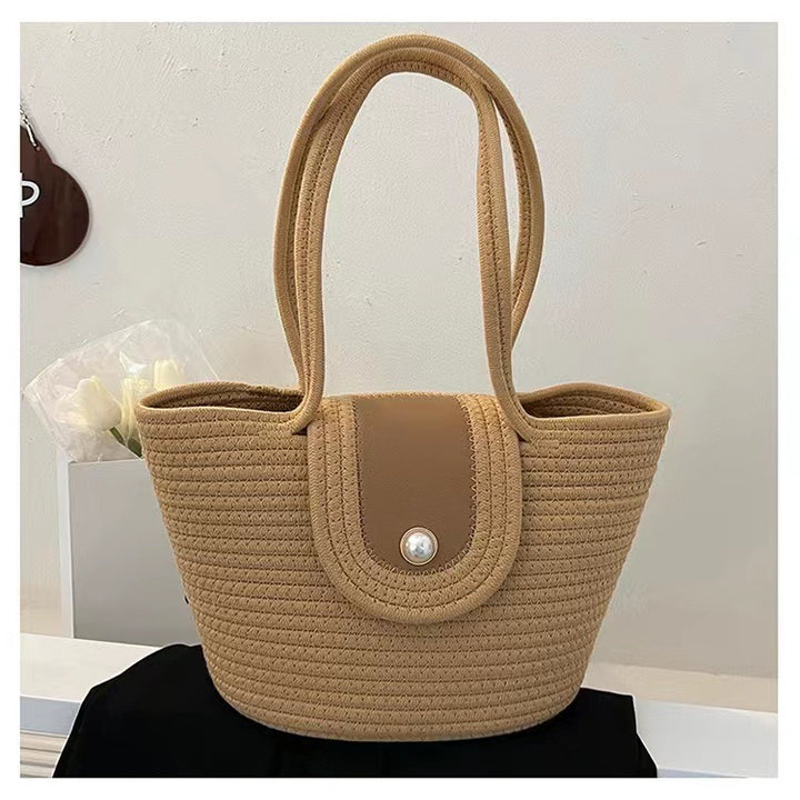Fashionable basket bag with pearl clasp Stornfield