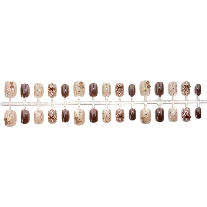 Artistic Press-On Nail Set with Whimsical Designs