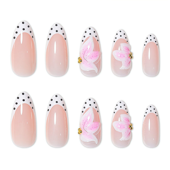 Elegantly Designed Floral Accompanied Stiletto Nail Art Extensions Stornfield