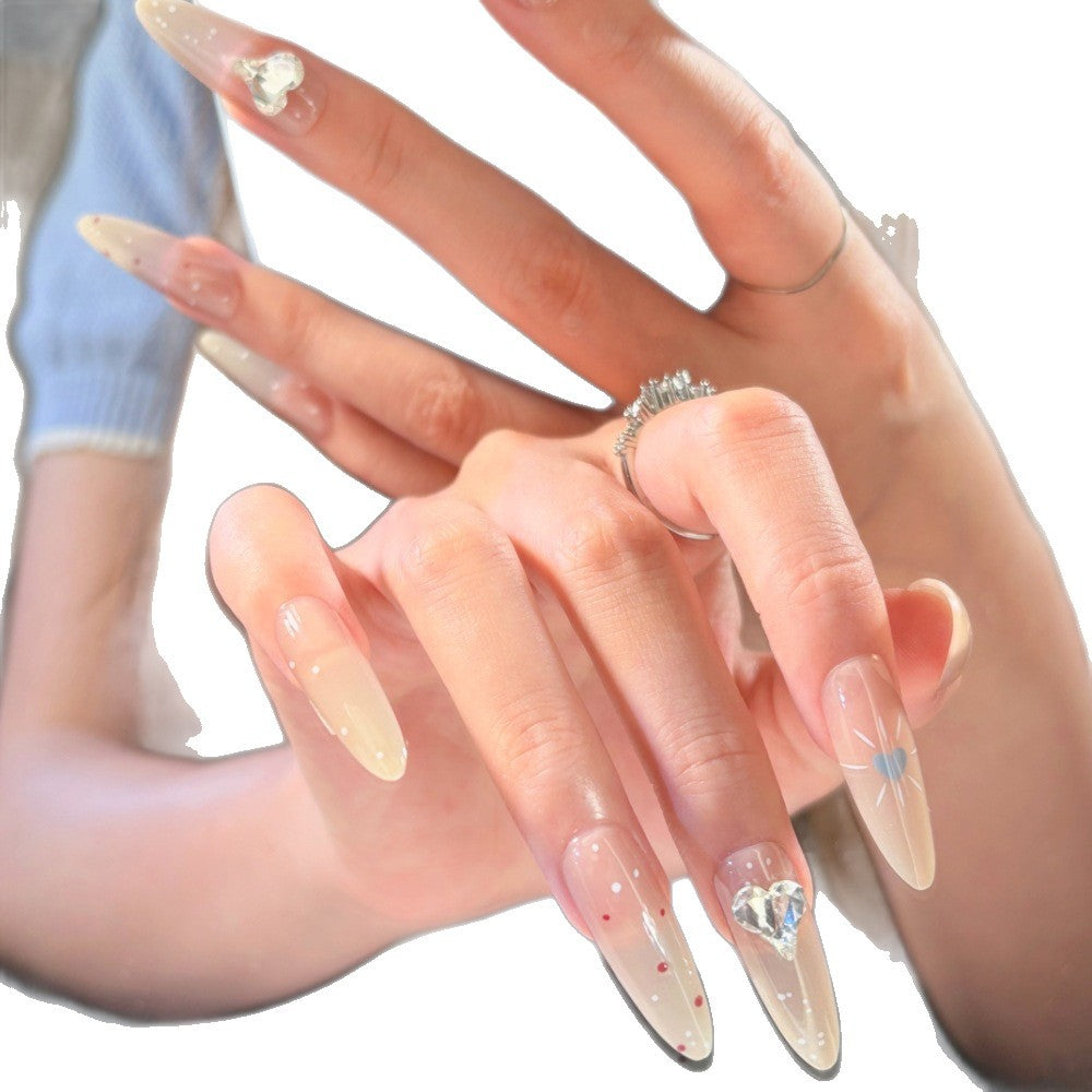 Decorative Press-On Nail Art Set with Star and Gemstone Accents Stornfield