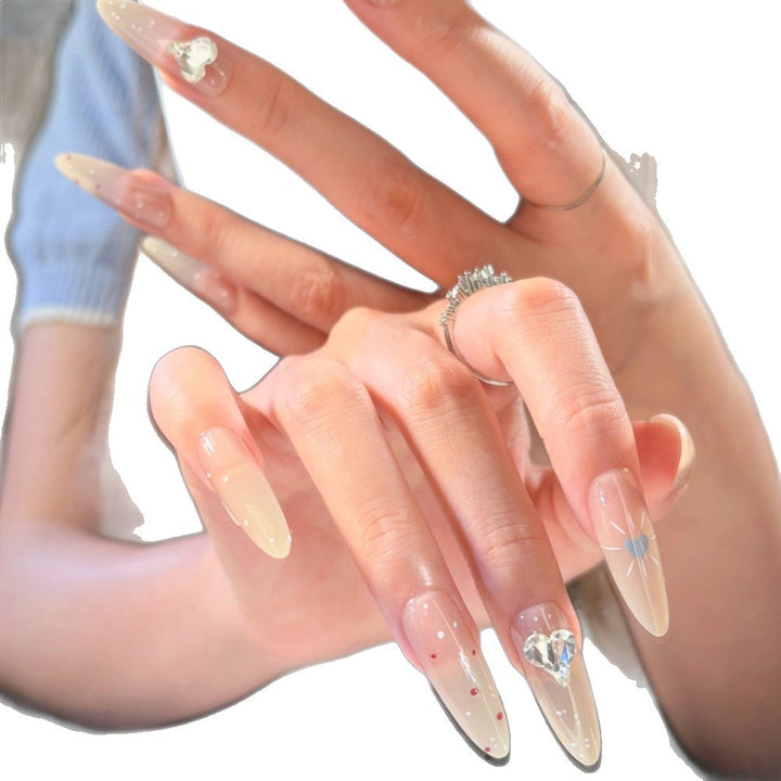 Decorative Press-On Nail Art Set with Star and Gemstone Accents Stornfield