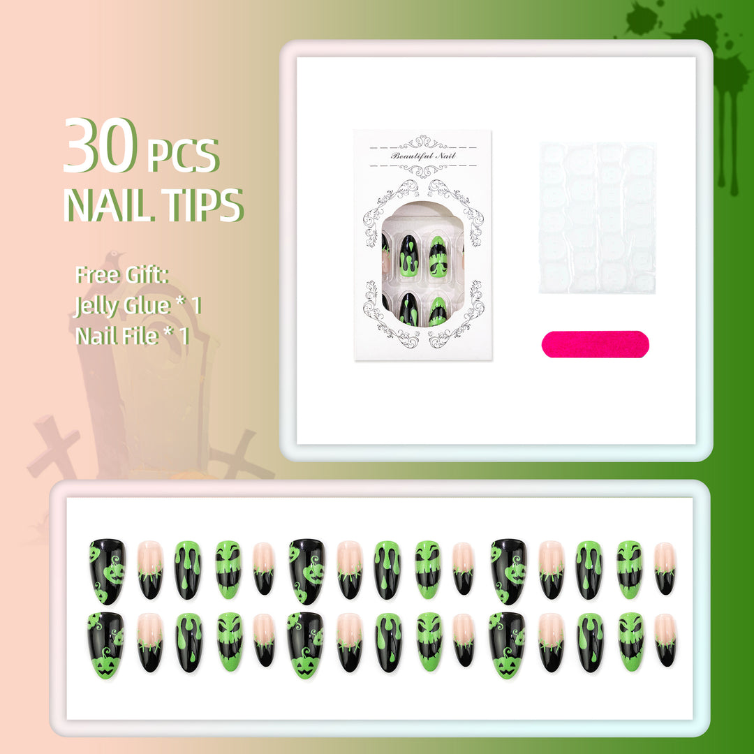 Halloween-Themed Press-On Nail Art Set 1790738486