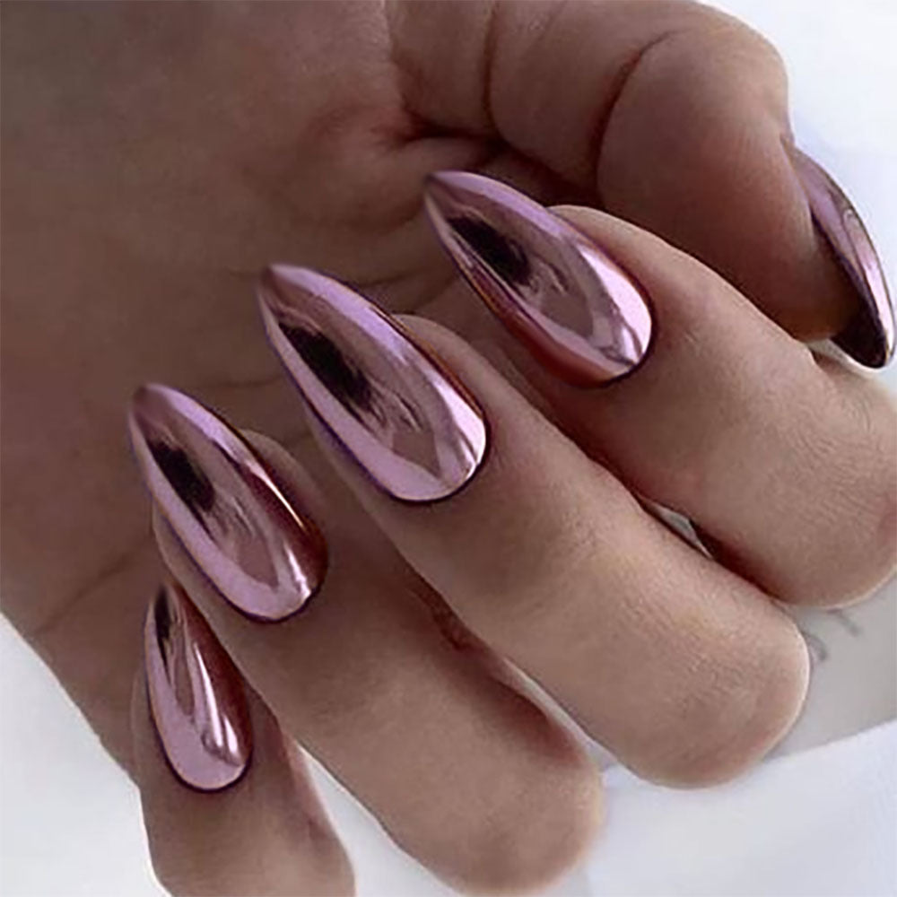 Elegant Mirror Finish Press-On Nails Stornfield