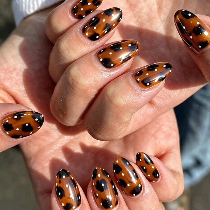 Artistic Leopard Print Press-On Nail Art Stornfield