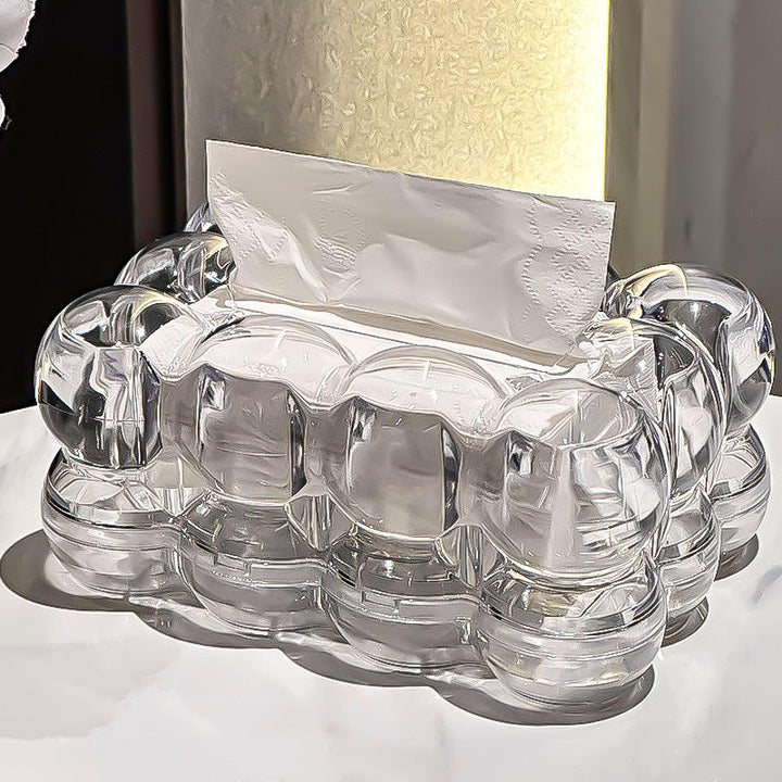 Stornfield | Boîte à mouchoirs LumiScape – Design en acrylique sculptural pour une élégance moderne