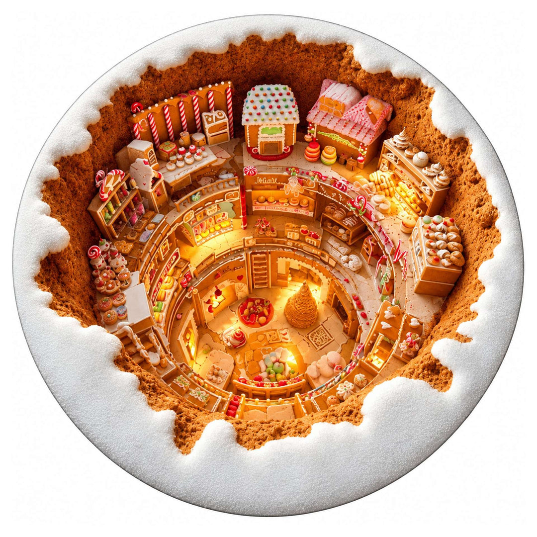 Festive Santa Claus Themed Round Mat for Home