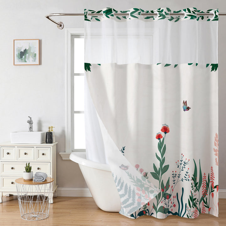 Botanical Floral Art Shower Curtain Stornfield