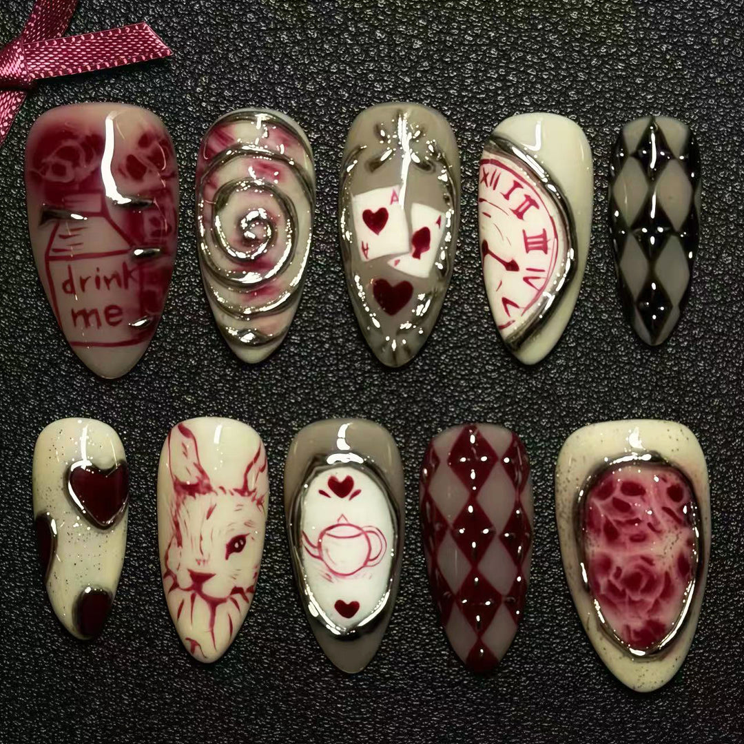 Artistic Fantasy-Themed Press-On Nail Set