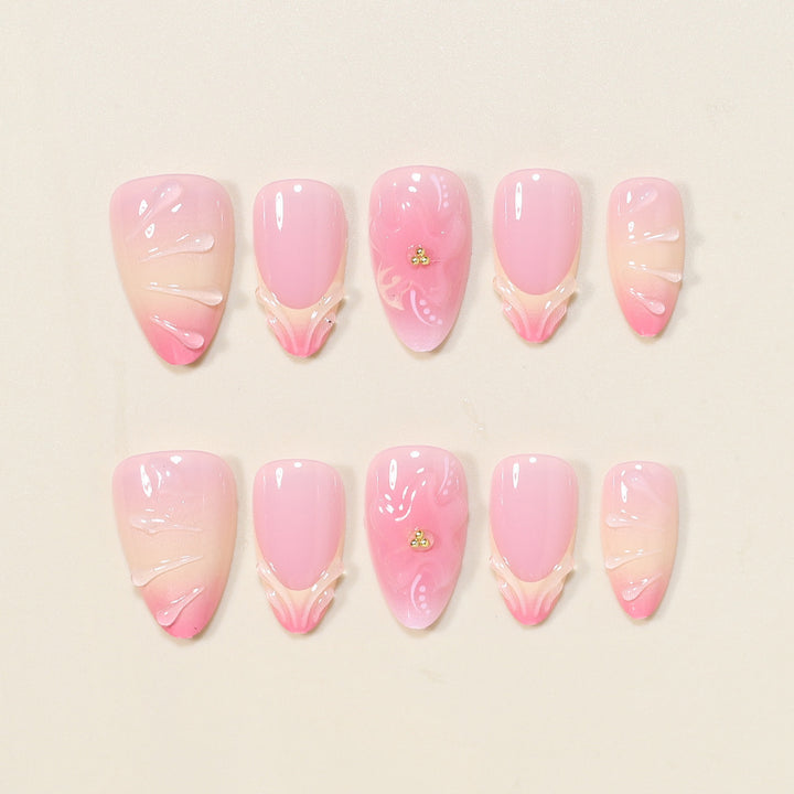 Elegant Floral Press-On Nail Art Set Stornfield