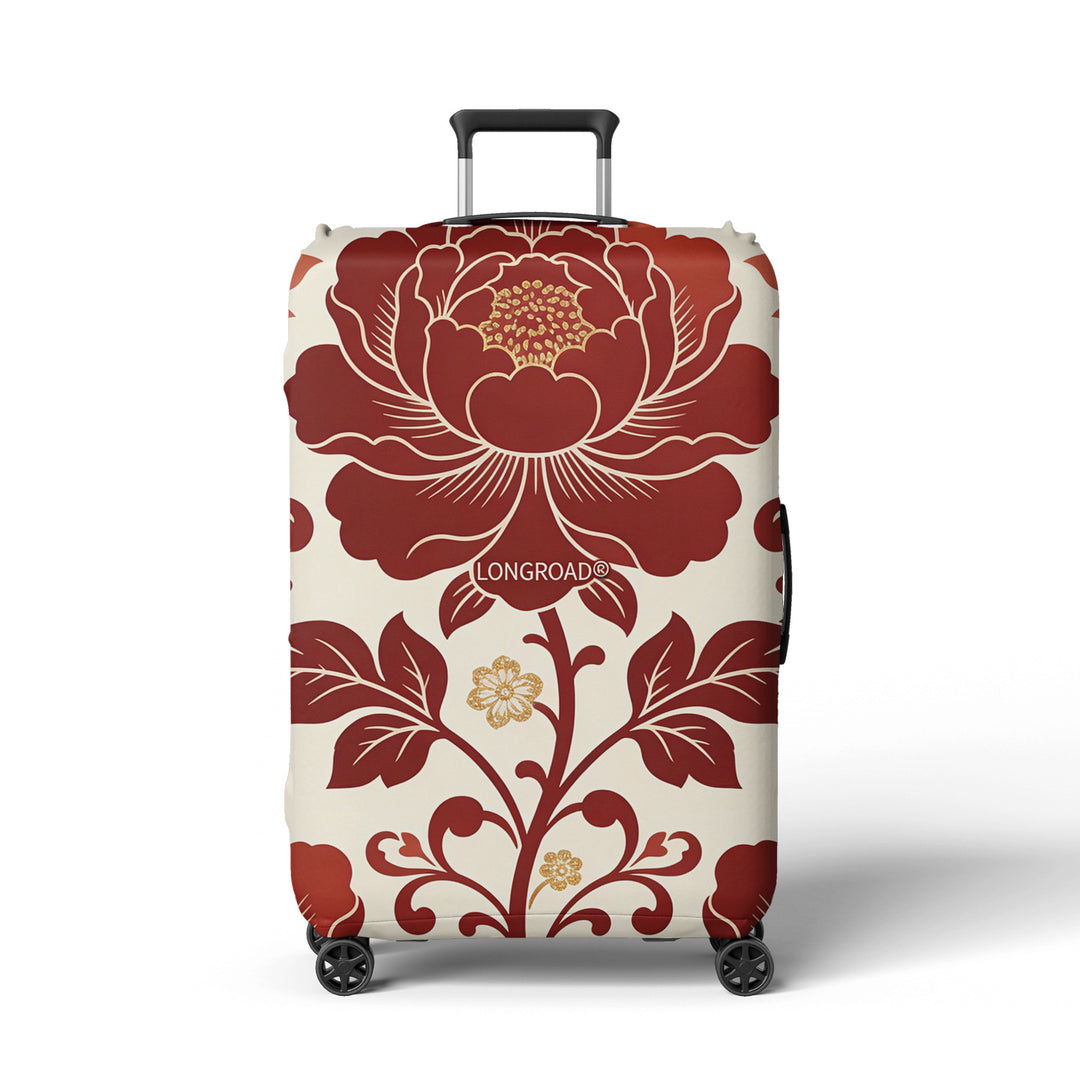 Women’s suitcase cover with floral lavender pattern Stornfield