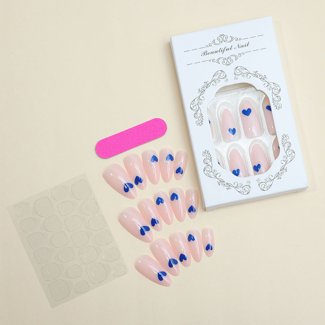 Acrylic nail set with stylish heart designs Stornfield