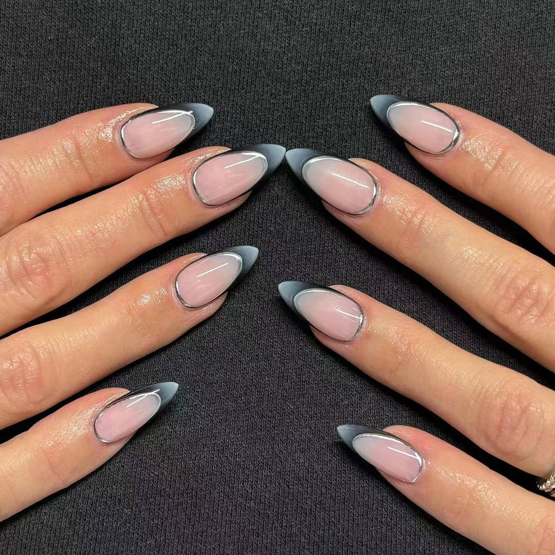 Stiletto artificial nails with elegant ombre design Stornfield