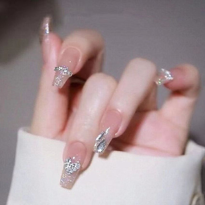 Stylish heart and ombre design artificial nails Stornfield