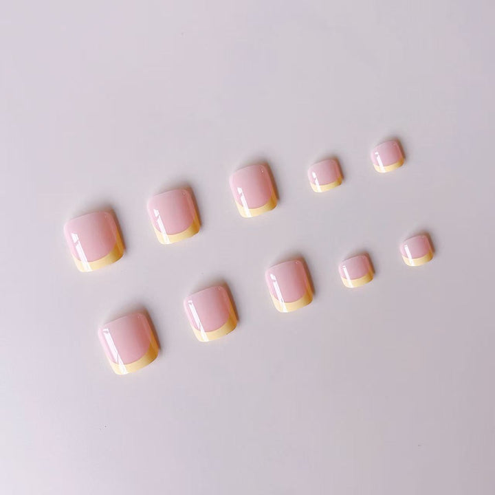 Acrylic Nail Set for Pedicure with Elegant French Design and Modern Accents Stornfield