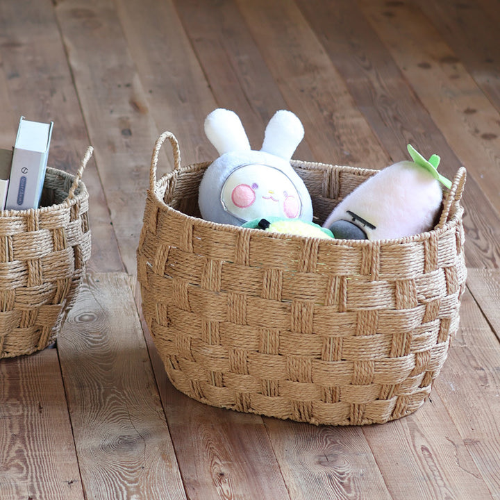 Decorative storage basket made of natural material Stornfield
