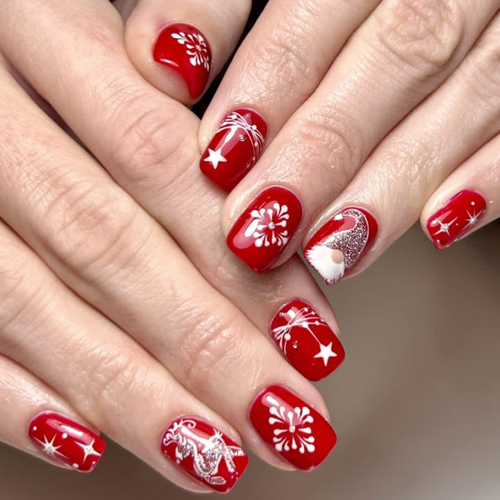 Festive Holiday-Themed 3D Nail Art Extensions Stornfield