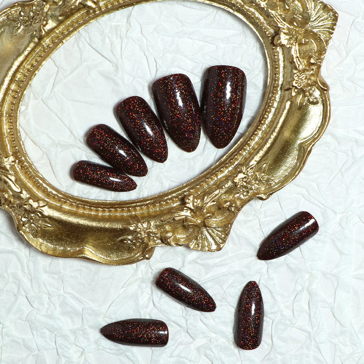 Unique Glittering Almond-Shaped Press-On Nails Stornfield