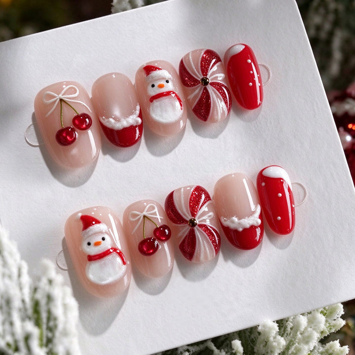 Christmas Themed Press-On Nails Stornfield