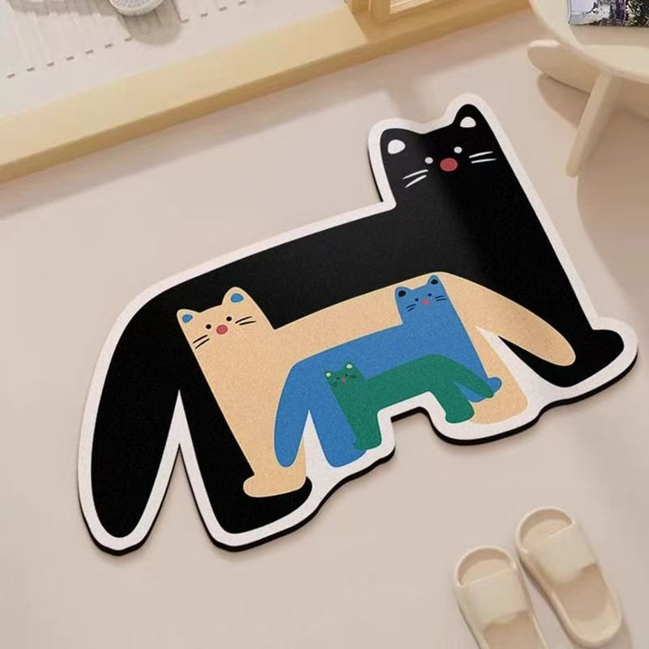 Cat-Shaped Decorative Area Mat
