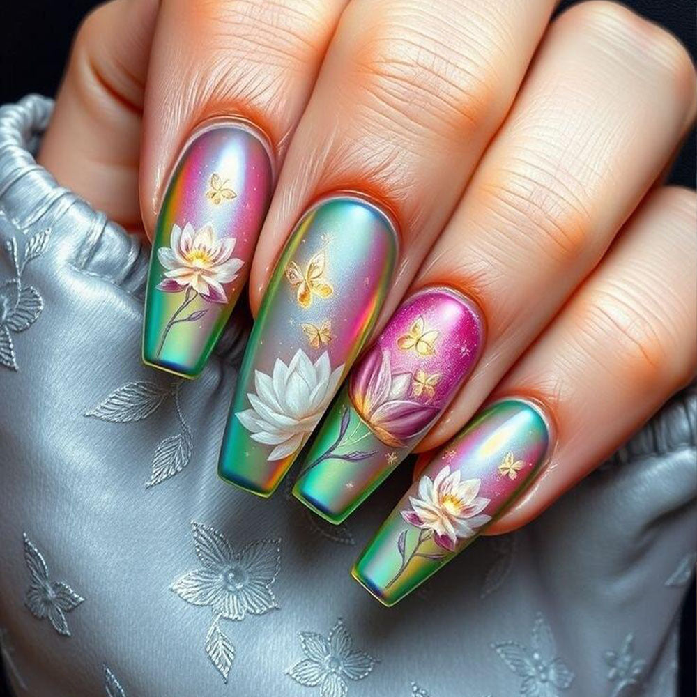 Art Nails in Hand-Decorated Flower Design Stornfield