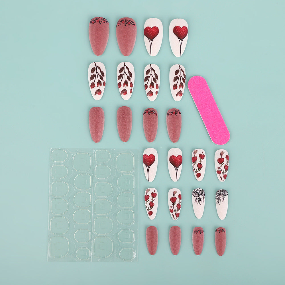 Artificial Nail Set with Romantic Heart Design Stornfield