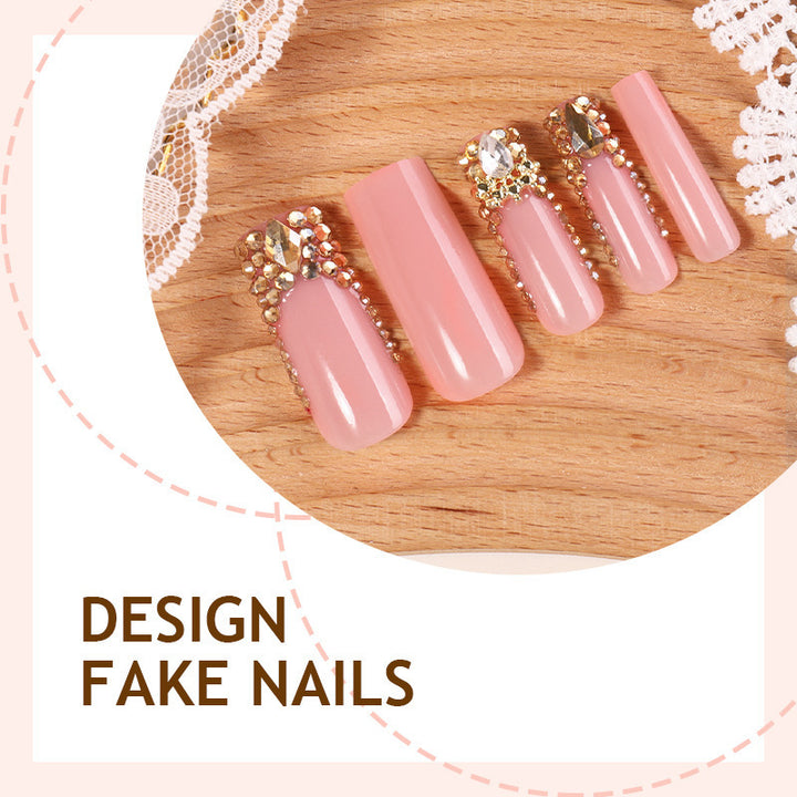 Artificial nail set with elegant rhinestone and glitter accents Stornfield