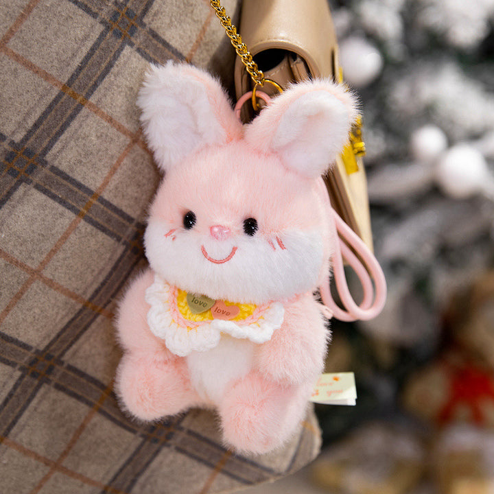 Plush Penguin Decorative Bag Charm with Crochet Bib and Spring-Loop Clip Stornfield