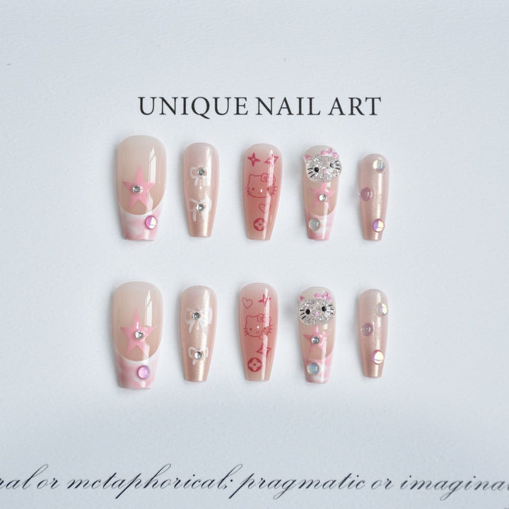 Creative Character-Themed Press-On Nail Art Stornfield