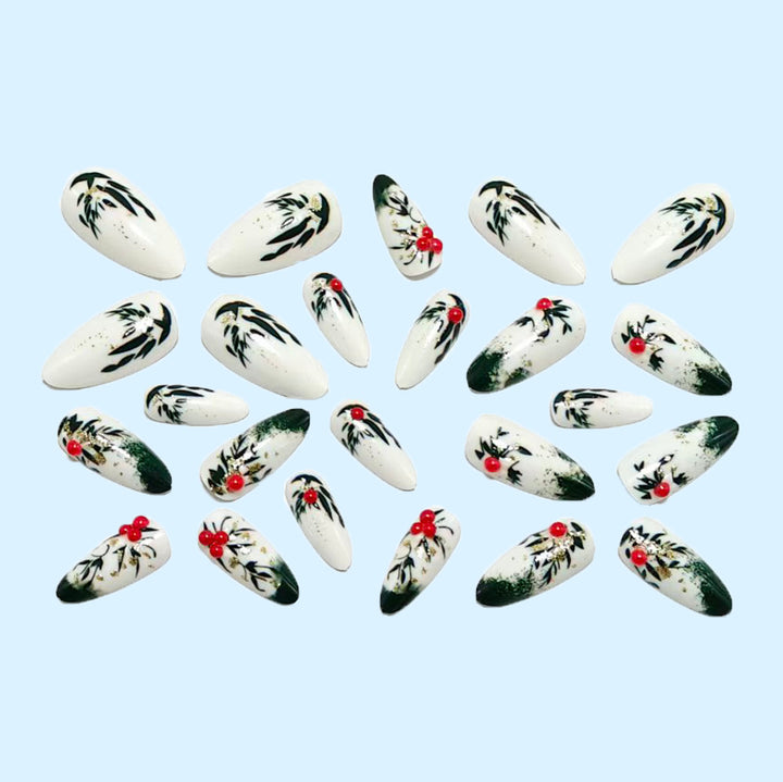 Artificial nails with festive flower design Stornfield
