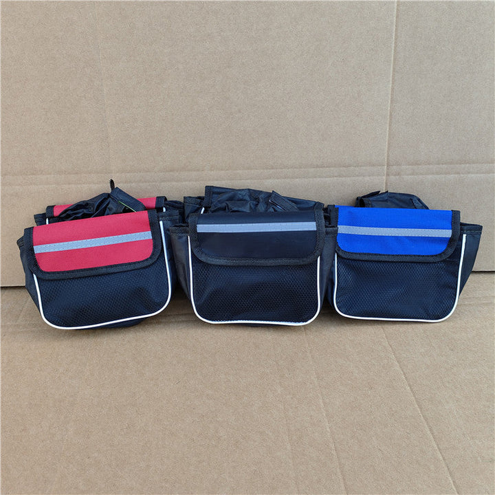 compact reflective waterproof bicycle handlebar bag with quick release straps and multi compartment Stornfield
