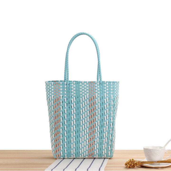Braided Tote Bag with Geometric Design Stornfield