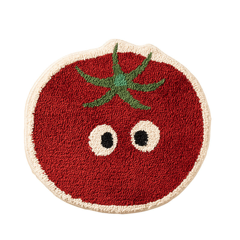 Hand-tufted short-pile floor rug in pear shape with non-slip latex backing Stornfield