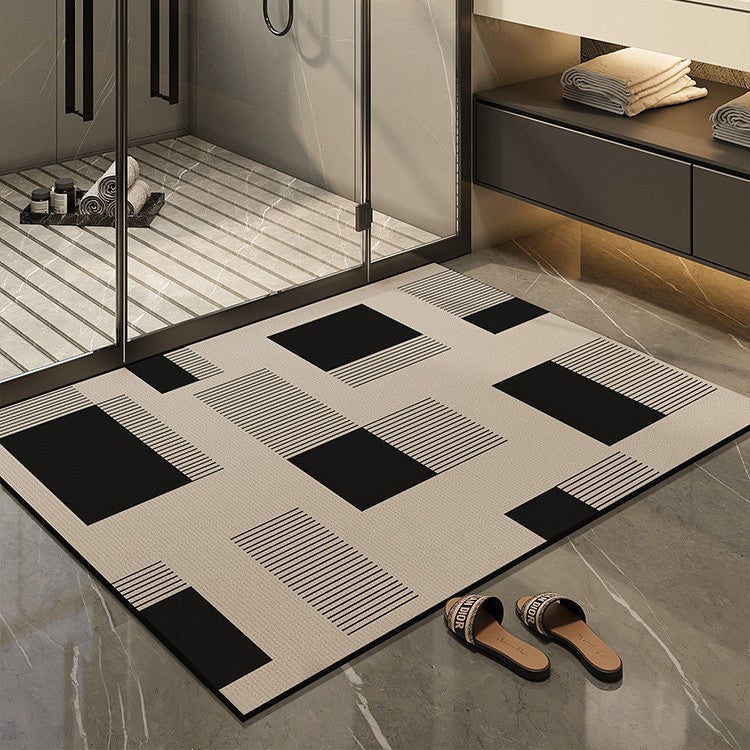 Elegant Flower Print Bath Mat