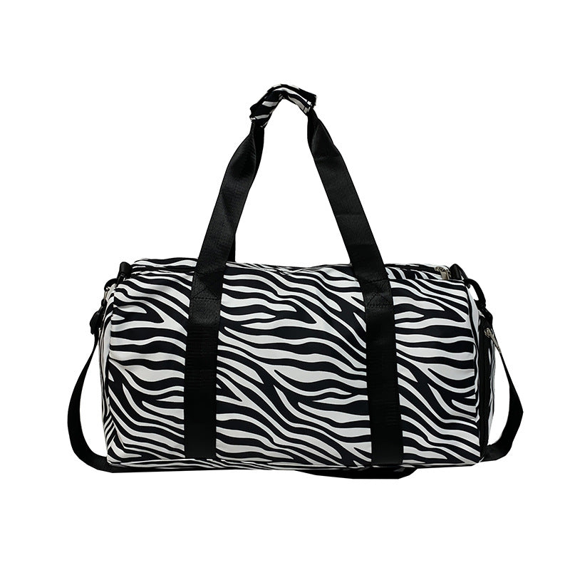 Fashionable Zebra Patterned Gym Duffle Bag Stornfield