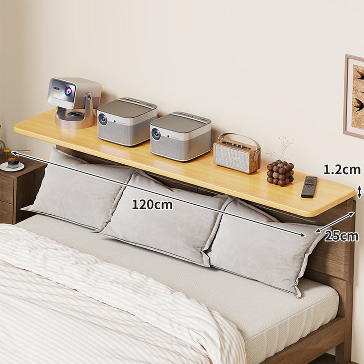 Slim Wall-Mounted Floating Bedside Shelf with Concealed Brackets