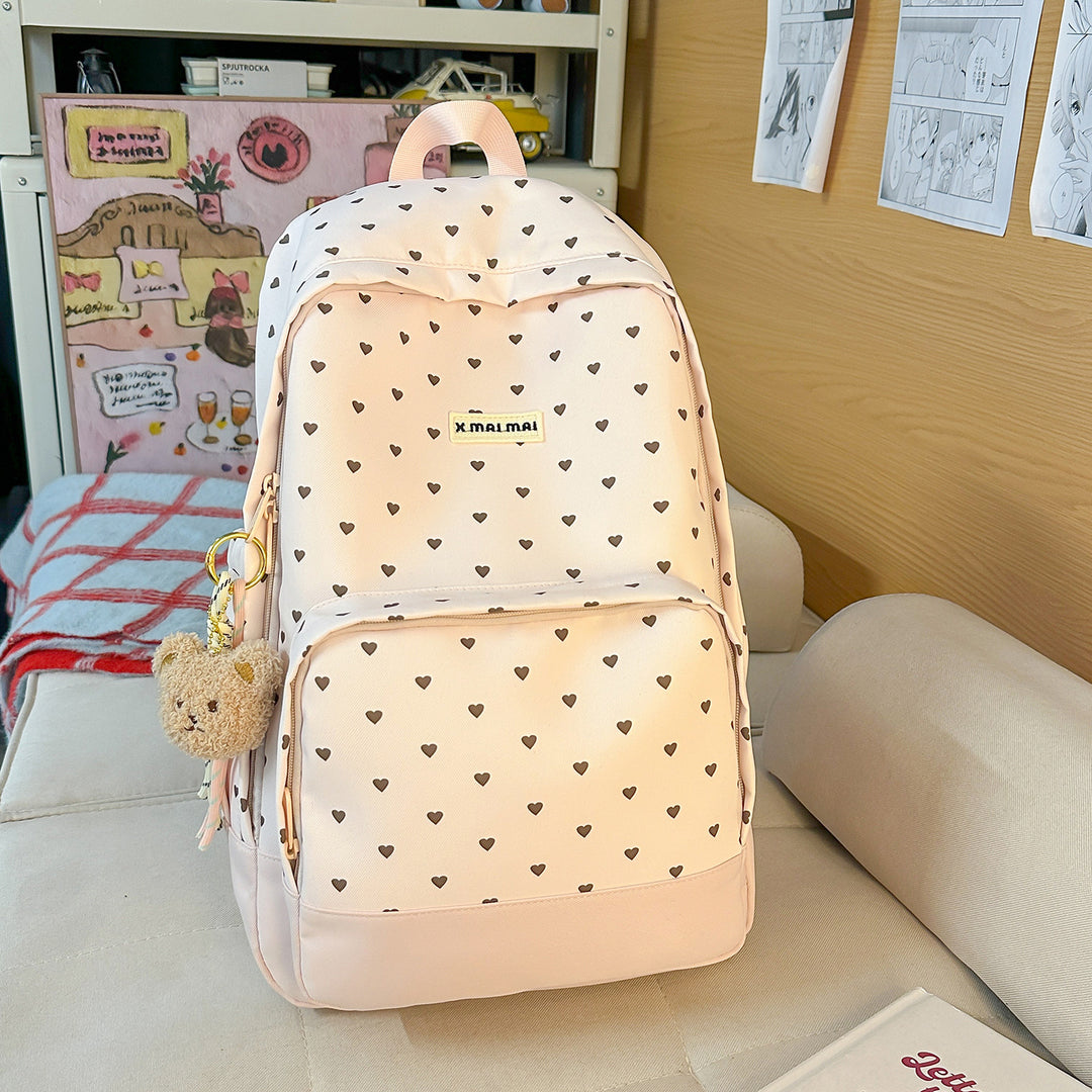 Heart-Patterned Casual Backpack Stornfield