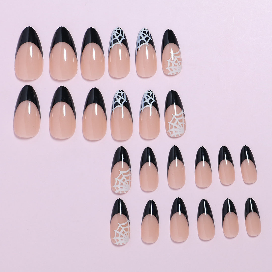 Artistic Halloween-Themed Stiletto Press-On Nails Stornfield