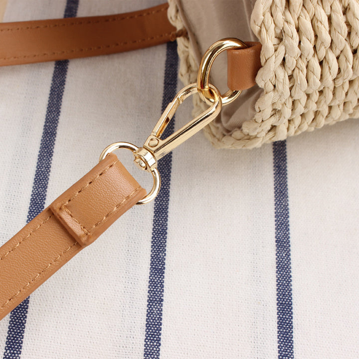 Handbag Made of Braided Natural Material with Removable Leather Handles Stornfield