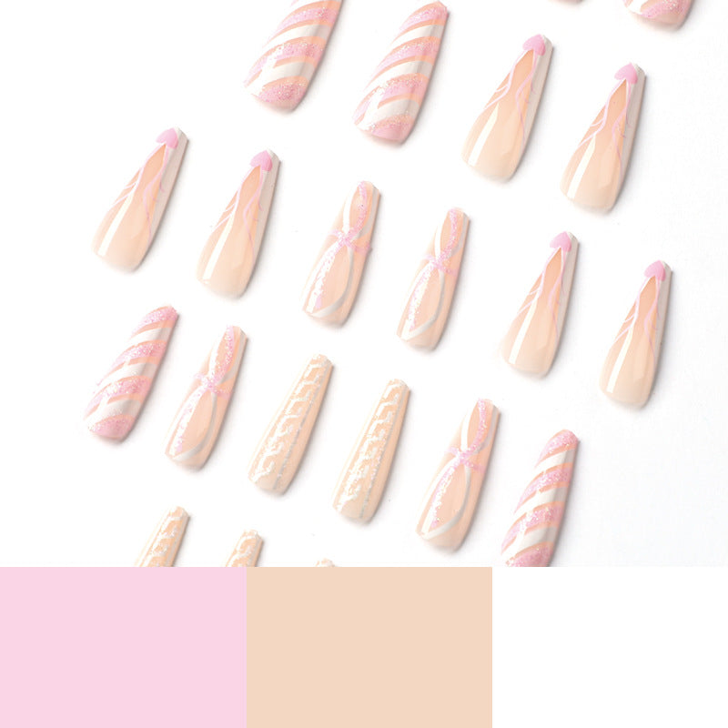 Translucent artificial nails with delicate patterns Stornfield