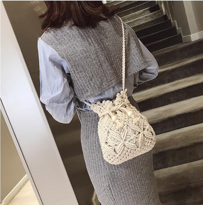 Hand-knotted flower basket bag Stornfield