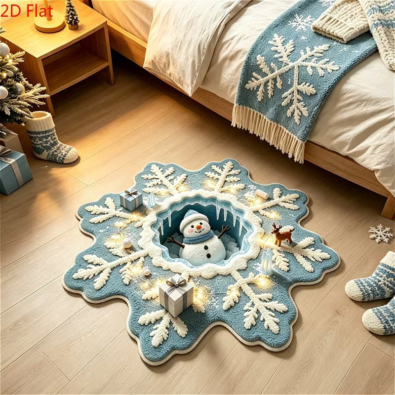 Snowflake-Themed Area Rug