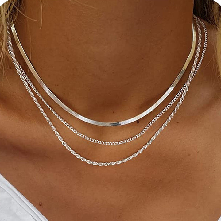 Layered Textured Chain Necklace Stornfield