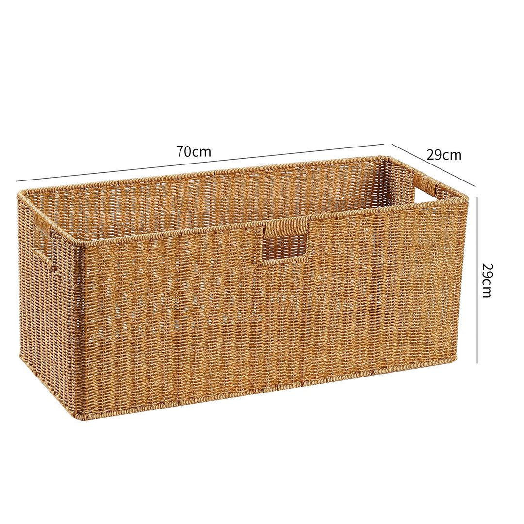 Handwoven Rectangular Storage Basket with Cut-Out Handles Stornfield