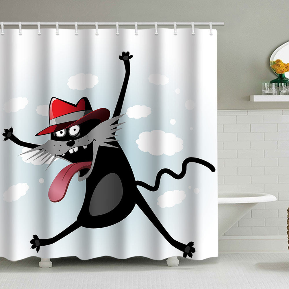 Artistic Dog Illustration Shower Curtain Stornfield