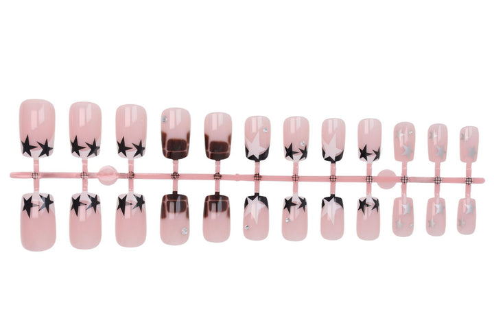 Acrylic nail set with glamorous star and glitter accents Stornfield