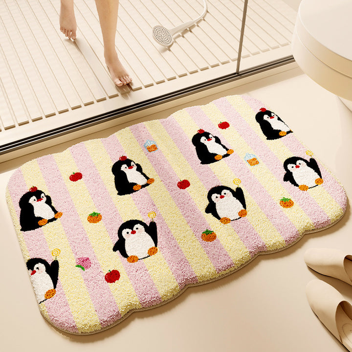 Decorative Plush Bath Mat for Bathroom