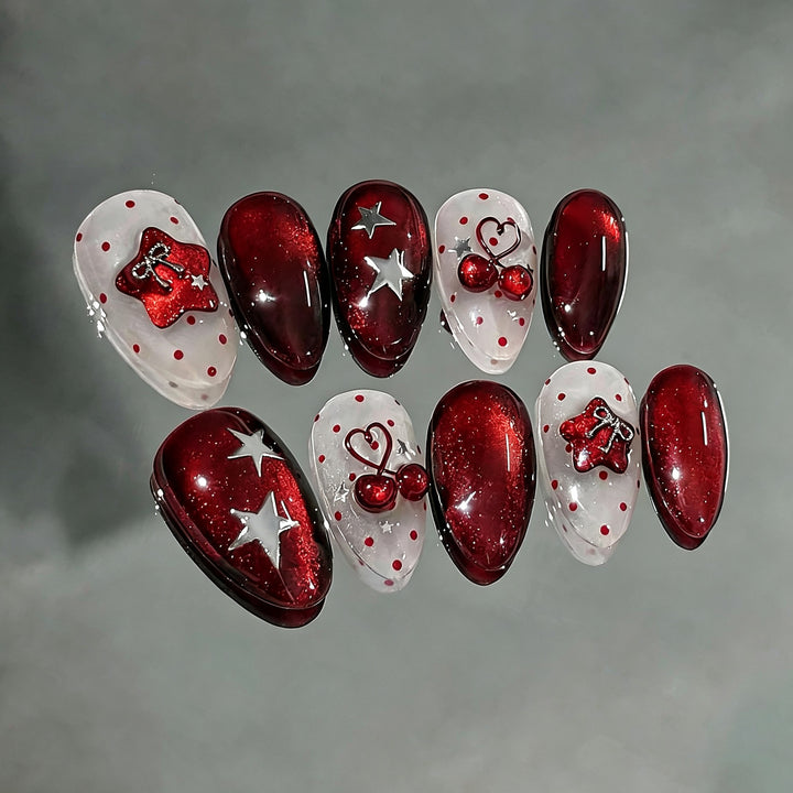 Creative Themed Press-On Nail Art Set with Decorative Elements Stornfield