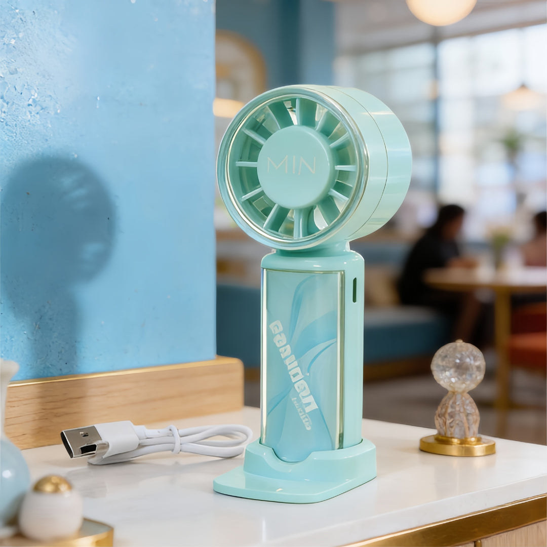 Women's Portable Mini Fan with Digital Speed Display Stornfield