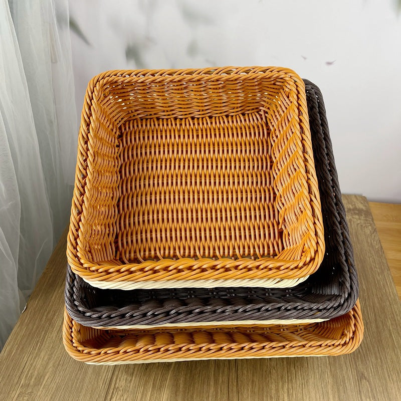 Women rectangular woven storage basket Stornfield